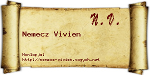 Nemecz Vivien névjegykártya